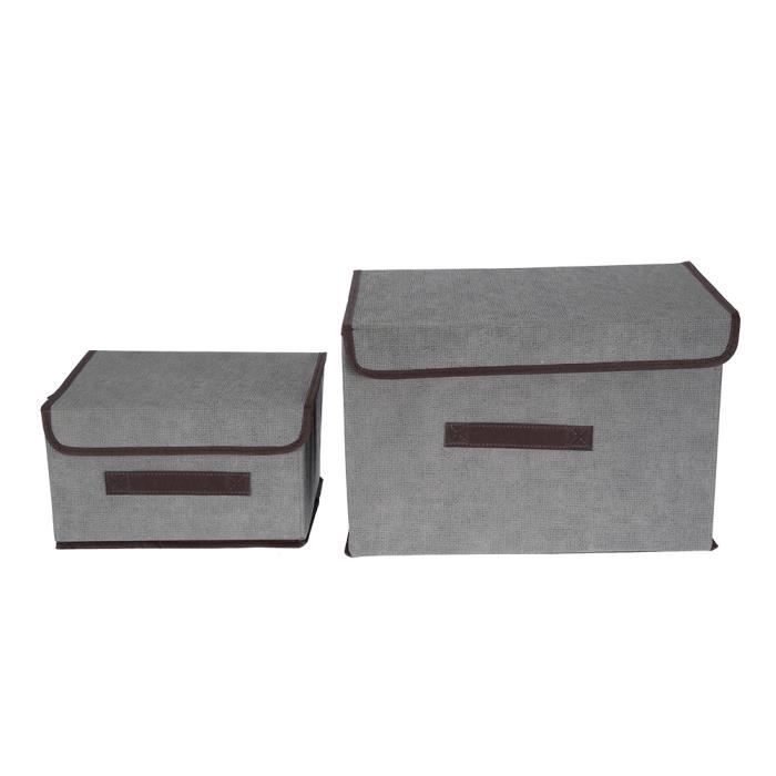 CVASNF Lot De 2 Boîtes De Rangement Verrouillables Pliables Avec Serrure Avec Couvercle Pour Linge De Lit, Vêtements, Bonbons, 30 X 20 X 14 Cm