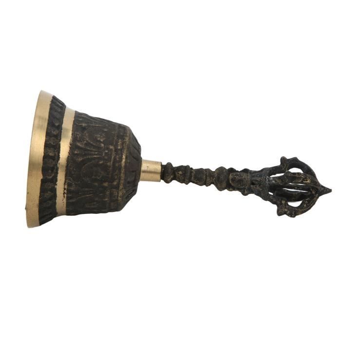 Clochette à Main En Laiton – Pentagramme – Mini Cloche Rituel Décorative – Pour Autel, Méditation, Décoration