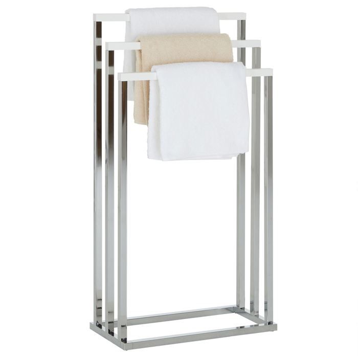 Porte-serviettes sur pied Iris chrome