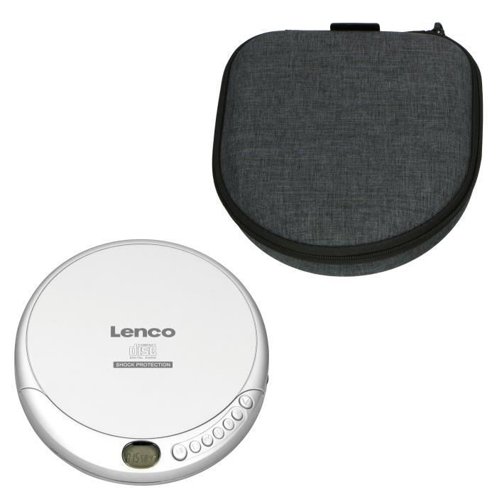 Lecteur CD/MP3 portable avec protection anti-choc et étui de rangement pratique avec powerbank intégrée - Lenco - - Noir-Gris