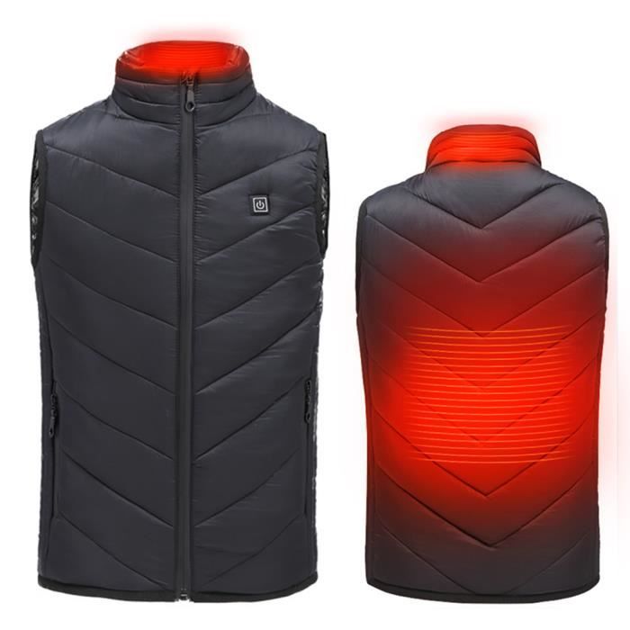 Gilet Chauffant Homme et Femmes Chargement USB Hiver Lavable Chauds Gilet Chauff?� avec 9 Zones 