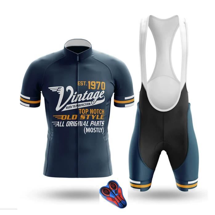 Retro Custom Year Vintage Maillot de Cyclisme Homme Manches