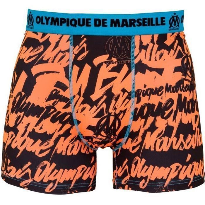 Boxer OLYMPIQUE DE MARSEILLE OM Noir Enfant Respirant