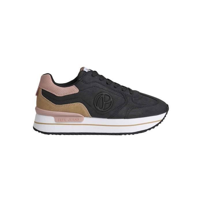 Baskets Pepe Jeans Rusper Minimale Noire Femme Noir Cdiscount Chaussures