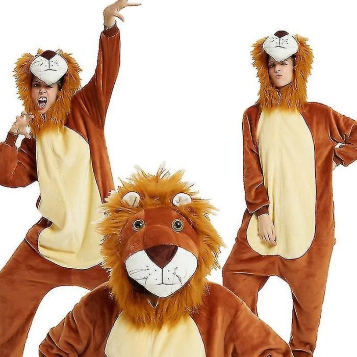 Lion Pyjama Animal Onesie Licorne Pyjama Pegasus Costume Kigurumi Pyjama Halloween Cosplay L Brun Cdiscount Pret a Porter