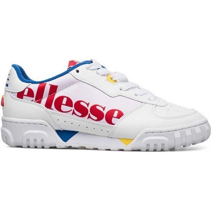 Basket Ellesse Femme - Blanc - Cuir - Lacets plats