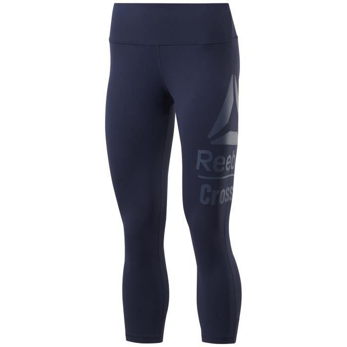 Collant femme Reebok CrossFit Lux 3 4 Large Branded Bleu marine Fitness Respirant Bleu marine Cdiscount Sport