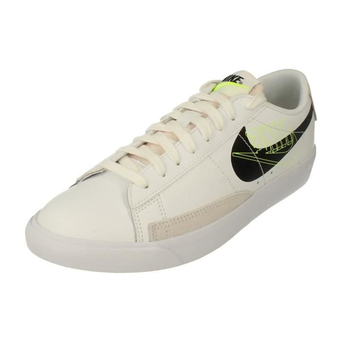 Baskets Nike Blazer Low Hommes Blanc Cuir Lacets Blanc