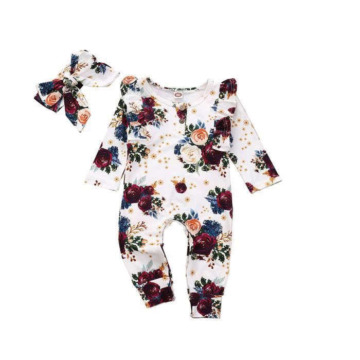 Barboteuse Bébé Fille Jasper Conran - Motif Floral Blanc, Taille 0-3 Mois - Occasion Très Bon état