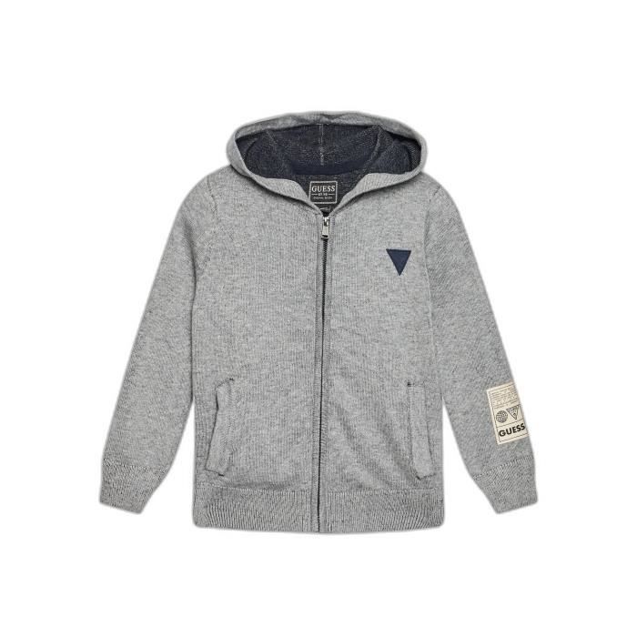 DESIGN - Sweat à capuche zippé - Gris chiné
