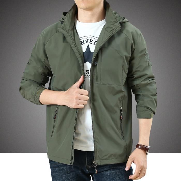 Veste Coupe-Vent Imperméable Légère Homme - Capuche, Pliable, Pour Golf, Randonnée, Voyage, Sports De Plein Air - 2