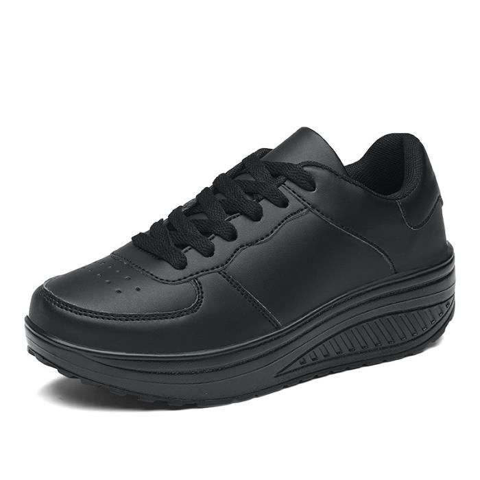 INSFITY Baskets Femme Sneakers Mi-saison Chaussure de Sport Exterieur - Noir - INSFITY - Plat - Lacets