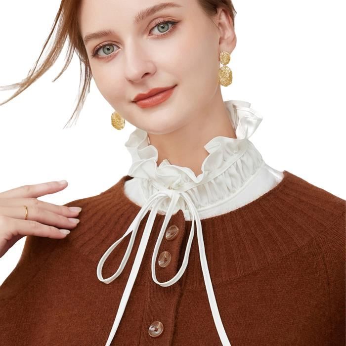 Col Amovible Dentelle Faux Blouse Femme Détachable Demi-chemises Pour