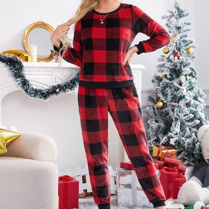 Pyjama Pyjama en molleton de corail pour femme ensemble de pyjama Anti froid et thermique en flanelle tenue chaude Wine Red C2 Blanc Cdiscount Pret a Porter