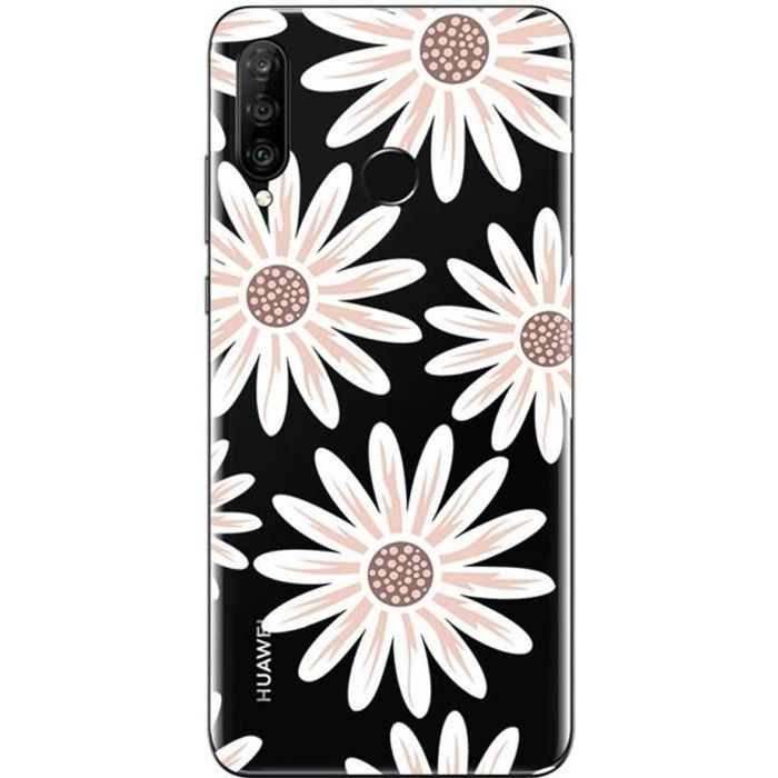 Coque Huawei P30 Lite Fleur avec strass Souple Gel TPU Protection optimale
