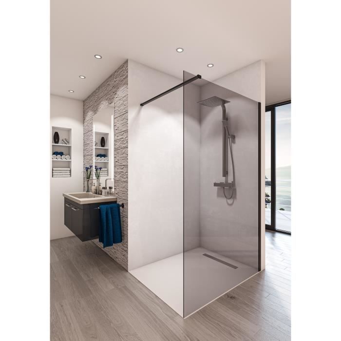 AURYS Paroi de douche en kit BALEARES® GREY - Verre Timeless 8 mm trempé by Saint-Gobain - L.100 cm