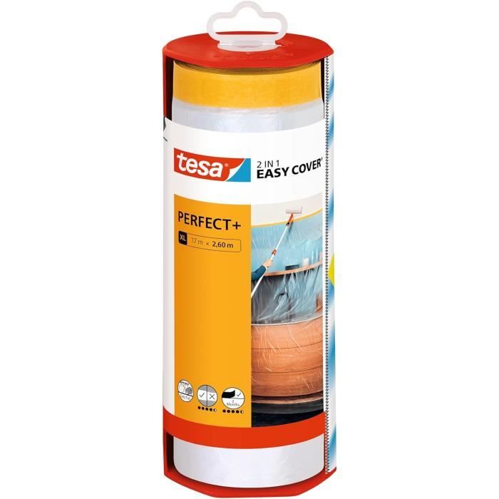 Tesa Easy Cover Carta Mascheratura 2in1 - 25m X 18cm Con Nastro Adesivo Integrato Per Pittura - Foto 2