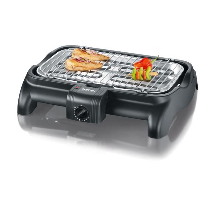 Severin PG1511 Barbecue de table, 2 300W, surface de cuisson 37 X 23 cm