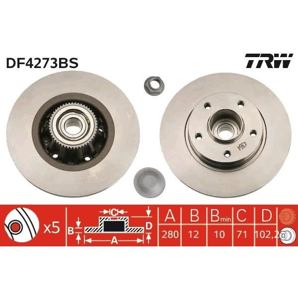 TRW DF4273S Disque de Frein