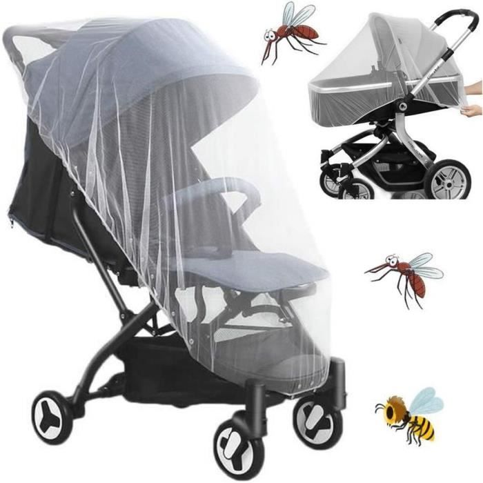 Protection anti-insectes universelle pour poussettes poussettes sportives blanc buggys et lits parapluie /moustiquaire avec bande élastique/couleur