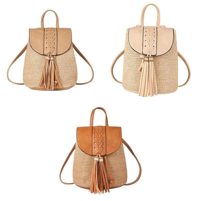 Sac à dos paille best sale