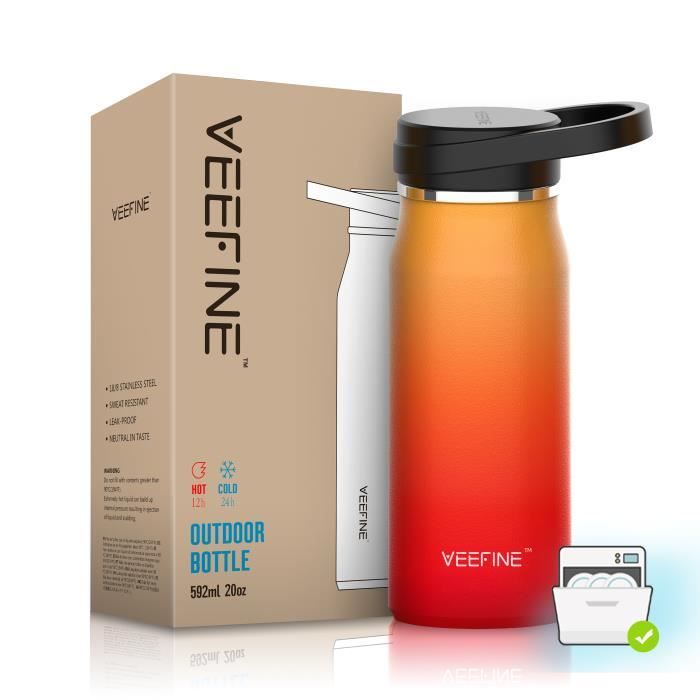 HENGBIRD Pliable Gourde Souple 500 Ml, Matériau Alimentaire, Sans BPA, Passe Au Lave-vaisselle, étanche,gourde Pliable Idéale Pour Le Camping, La Randonnée, Bouteille Pliable Pour La Randonnée