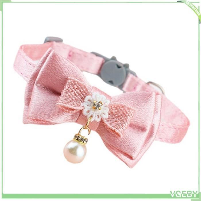 Comparer les prix de Collier pour animaux de Nœud en dentelle (détachable) Largeur 1 cm / 0,4 pouces, longueur 20 à 30 cm / 7,9 à 11,8 pouces