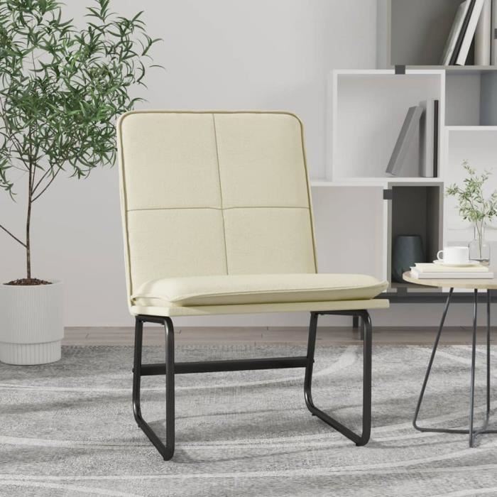 Coussin Chaise Longue Detex - Épaisseur 7 Cm - Oreiller Inclus - Housse Polyester Imperméable - Crème
