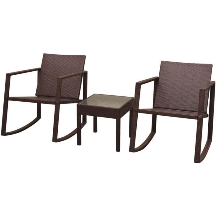 Vidaxl Mobilier D Exta C Rieur 3 Pcs Marron Ra C Sine Tressa C E Achat Vente Ensemble Table Et Chaise De Jardin Vidaxl Mobilier D Exta C Rieur 3 Cdiscount