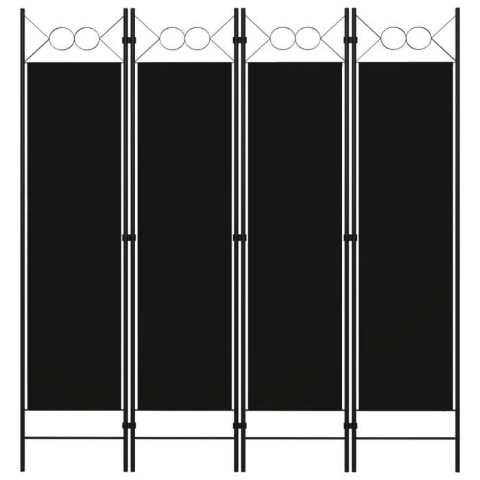 Vidaxl Cloison de séparation 4 panneaux Noir 160 x 180 cm