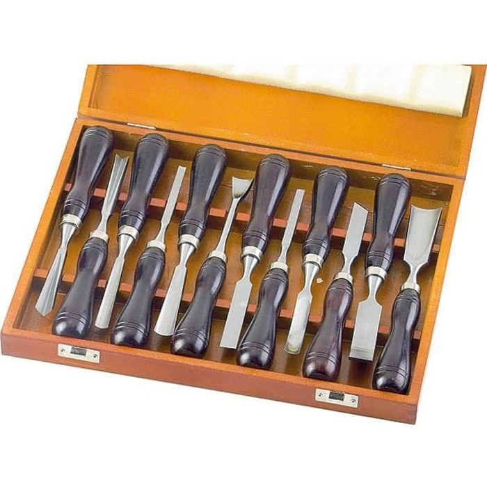 Ensemble de ciseaux japonais à sculpter le bois - 12 pièces