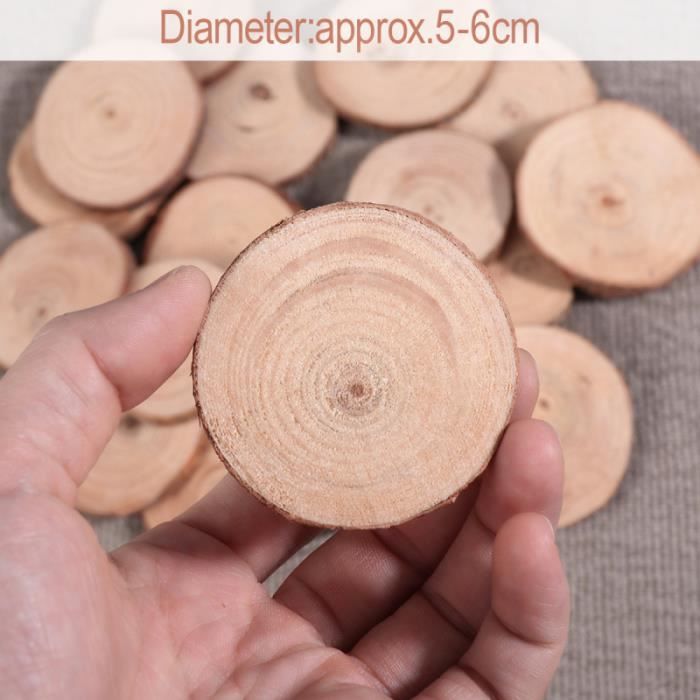 VORCOOL - 100 Rondelles De Bois + 100 Anneaux Fer - Pour Calendrier DIY, Déco, Bricolage