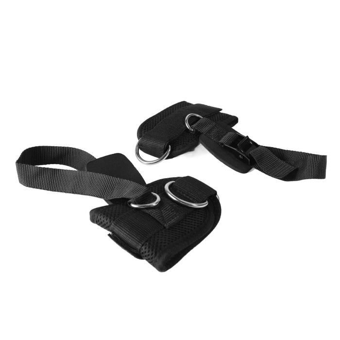 Sangles De Cheville Gymreapers (paire) Noires, Néoprène/acier Inox, Pour Câble Et Fessiers