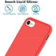 Coque iPhone Se (2020) [avec Verre Trempé], Silicone Liquide Housse Case Anti-Choc Anti-Rayures Protection Complète Cover ÉQ6380-1