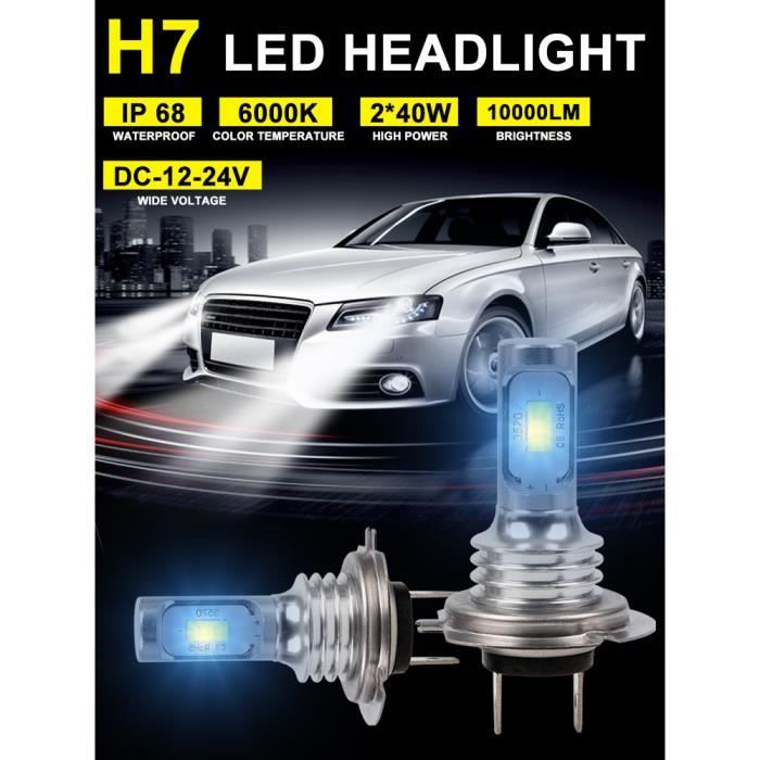 Ampoule H7 LED Phare Voiture 120W Feux Mini HID - Équipement auto