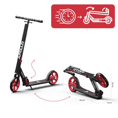 GYMAX Trottinette Enfants Pliable - Hauteur Réglable 63/73/87 Cm, Roues LED, Frein Arrière, Charge Max 70 Kg (4-10 Ans)