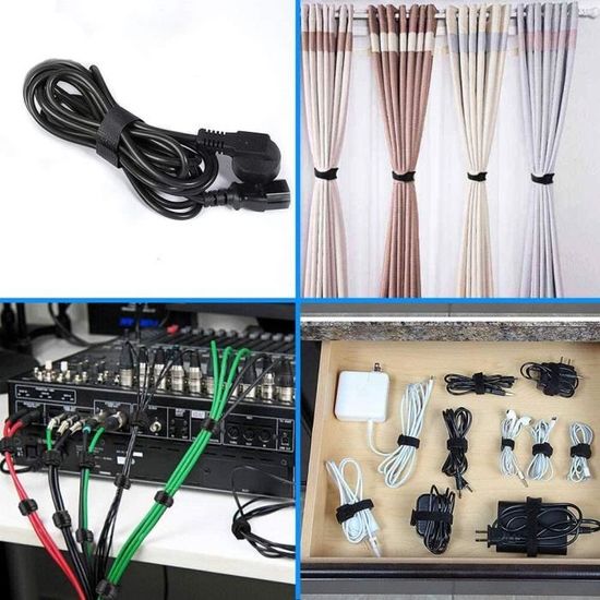 Attache Cable,Serre Cable,Organisateur Cable,Attache-câbles,Attache Cable  Electrique,Serre Cable Velcro,Sangle Attache [172] - Cdiscount Bricolage