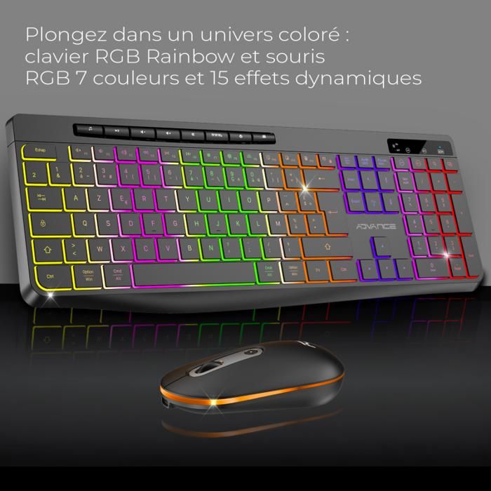 Clavier sans fil - R-TYPE - AZERTY - Compatible Windows et Mac - 10 ...
