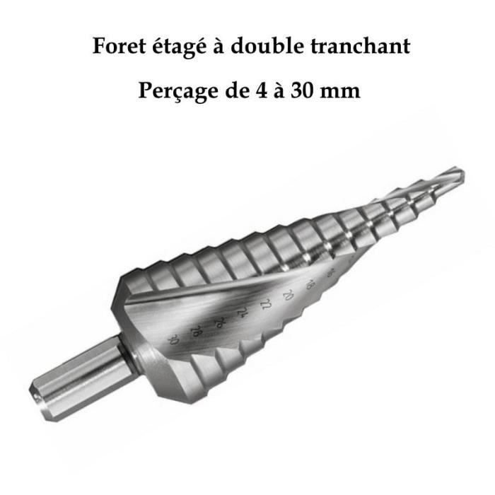 Foret étagé - nitrure de titane - Ø 4 - 22 mm, Prix discount