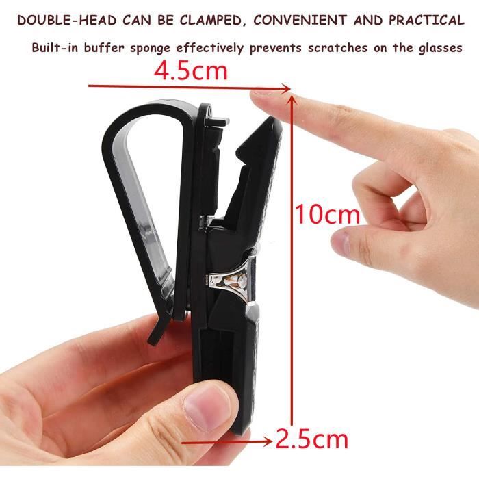 Lot De 2 Supports à Lunettes De Soleil Pour Voiture - Clip Sur La Visière - Noir - Neuf