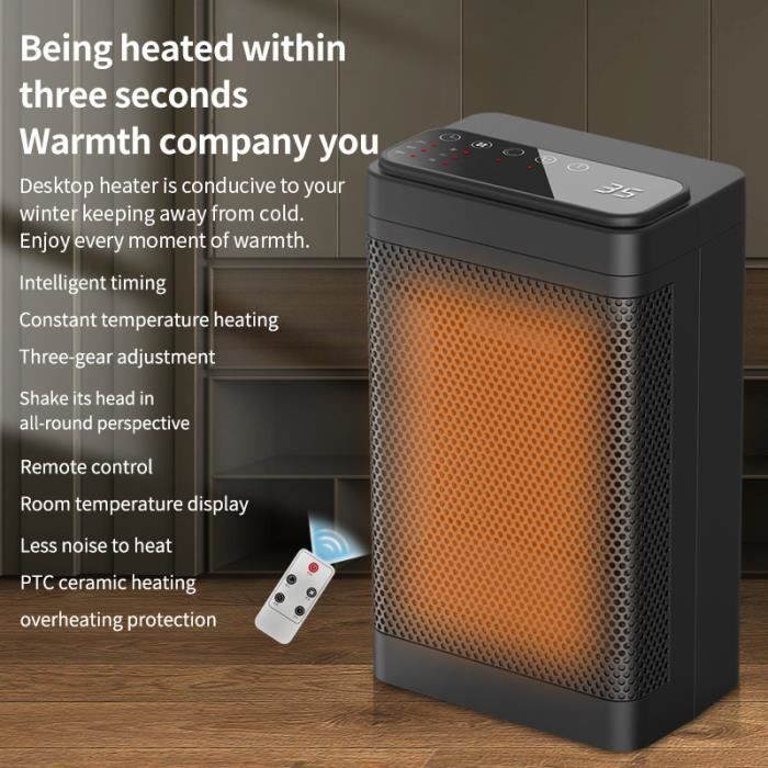 Mini chauffage soufflant pour prise murale Heat PTC 500 sans fil et ultra- silencieux avec contrôle de la température - Chauffage soufflant - Achat &  prix