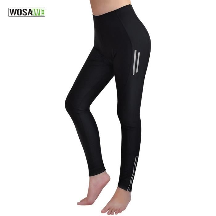 AIRTRACKS, Pantalon De Vélo Thermique, Avec Coussinet Aux Fesses 3D Coolmax / Réflecteurs / Fermeture éclair S Noir