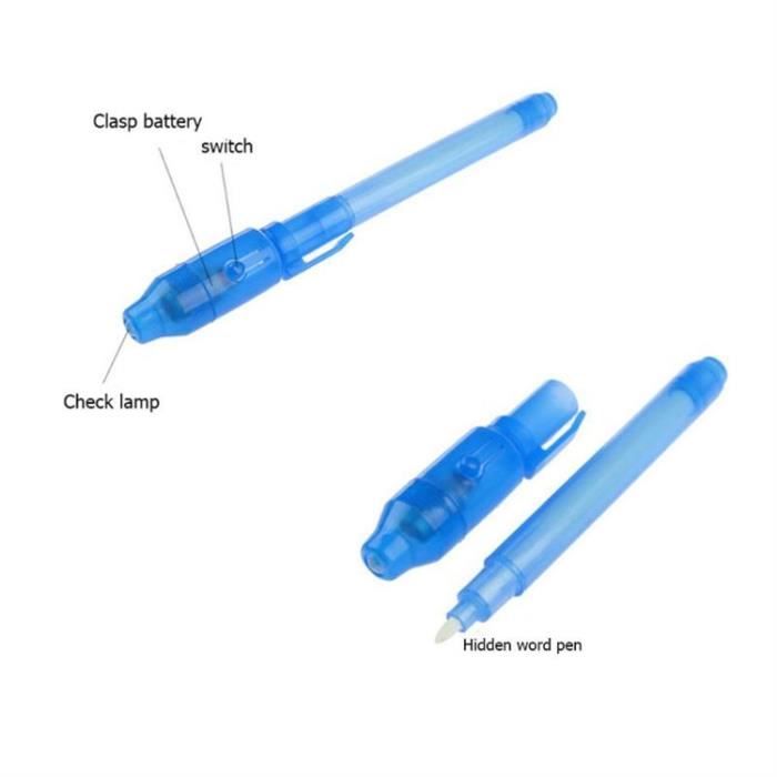 Lot de 7 stylos à lumière UV avec stylo à encre invisible pour enfants avec  lumière UV intégrée et marquage de sécurité. Spécification : 7 pièces. 
