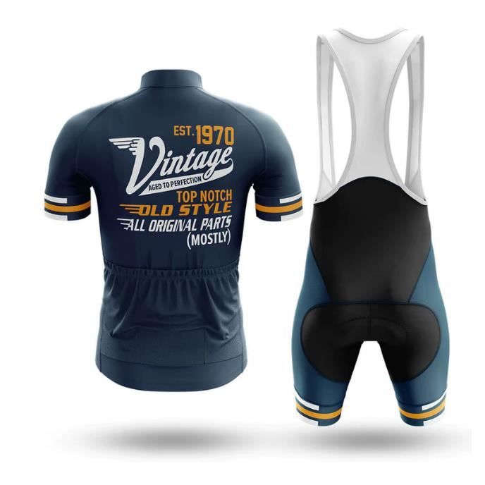 Retro Custom Year Vintage Maillot de Cyclisme Homme Manches Courtes VTT Pro Cuissard a Bretelles Cycliste Selle de Silicone c389 Cdiscount Sport
