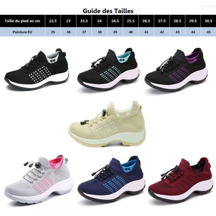 Basket Femme Chaussures de Sport Travail Running Femmes Sneakers pour Respirant Leger Confortable Chaussures Decontractees Noir