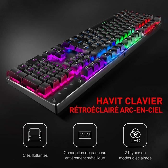 Clavier gamer PolyChroma LED AZERTY compatible PS3 PC PS4 XBox One