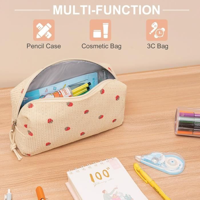 Trousse Kawaii Bus Scolaire Pour Enfants - Grande Capacité 22.9x8.9x8.9cm - Stylo Et Crayons Multifonction