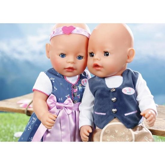 V tements pour poup e BABY born traditionnelle 43 cm Bleu Brun