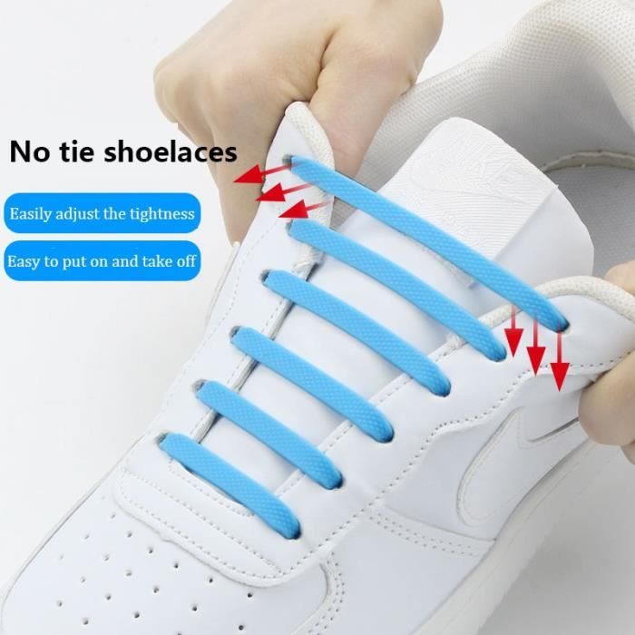 Valeur le noir Lacets élastiques en Silicone, sans nœuds, pour