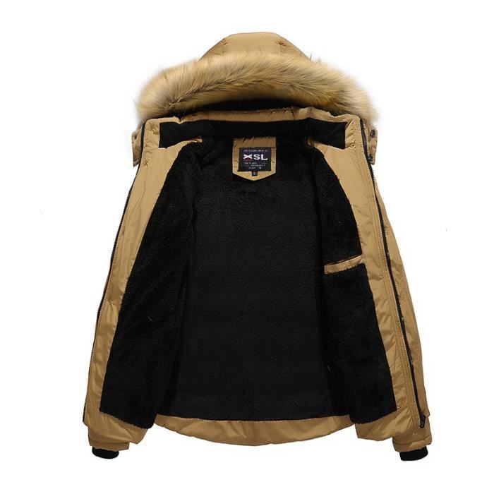 Doudoune Homme hiver Parka Homme capuche Veste Hommes Blouson